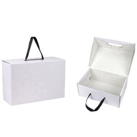Vente en gros Conteneur de marque personnalisé à fermeture plate pliable avec ruban Coffrets cadeaux portables Boîte de rangement pour sous-vêtements et chaussures Boîte d'emballage