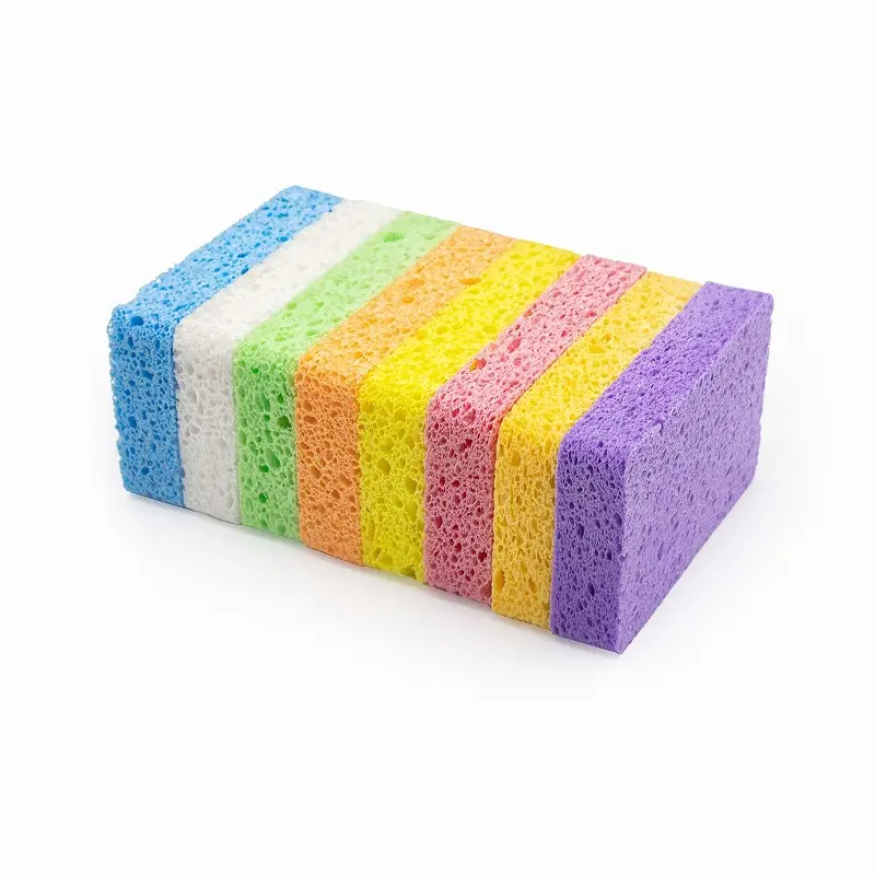 Custom Multicolor Compressed Cellulose Sponge Eco Friendly Biodegradable Kitchen Dish Face Washing Cleaning Sponge Cloth