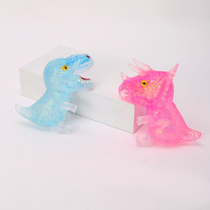 Jouet Squishy Dinosaure Transparent Pailleté Anti-Stress à Presser, Jouet Sensoriel pour Enfants, Cadeau de Fête, Jouet de Décompression à Pincer - Product Image 2