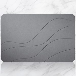 Tapis de séchage rapide en diatomite gris foncé, absorbant l'eau instantanément, écologique, pour salle de bain, cuisine, organisateur de comptoir - Product Image 1