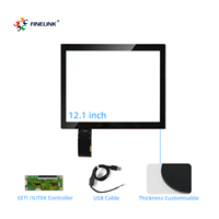 Panel de Pantalla Táctil Capacitiva PCAP de 12.1 Pulgadas, IP65 Impermeable, Multitáctil G+G, USB I2C RS232, para Kiosco Exterior y Señalización Digital