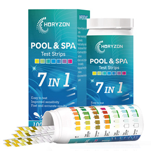 Bandelettes de <span class=keywords><strong>test</strong></span> HORYZON 7-en-1 pour piscine, spa, bain à remous : <span class=keywords><strong>test</strong></span> de l'eau (pH, chlore, alcalinité, CYA, dureté) - Product Image 1