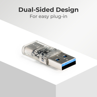 Adaptateur OTG portable en alliage d'aluminium de haute qualité, USB-A mâle vers Type-C femelle, double face, USB 3.2 5 Gbps, transfert de données rapide, pour ordinateur portable, avec LED