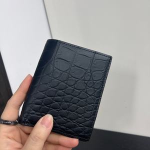 Portefeuille pour homme en cuir véritable à motif alligator, style court, porte-cartes et porte-monnaie, léger, design rétro tendance - Product Image 4