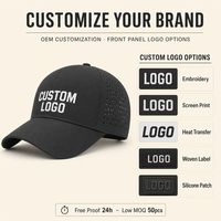 Casquette de sport perforée au laser avec logo personnalisé, qualité supérieure, séchage rapide, casquette de baseball, prix d'usine en gros, casquette de course à 6 panneaux