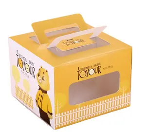 Großhandel Clear Handle Boxes Anpassbare benutzer definierte Bento-Papier verpackung Luxus Pop Geburtstag Fenster Kuchen Box