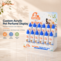 Expositor de Acrílico Personalizado de 2 Niveles para Tienda de Mascotas, para Botellas de Perfume, Colonia y Fragancias para Perros, Estante de Mostrador para Venta al por Menor