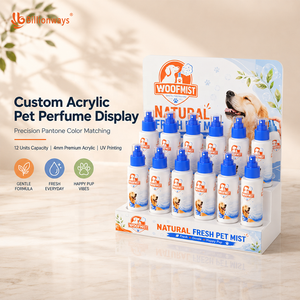 Expositor de Acrílico Personalizado de 2 Niveles para Tienda de Mascotas, para Botellas de Perfume, Colonia y Fragancias para Perros, Estante de Mostrador para Venta al por Menor - Product Image 1