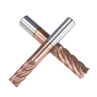 Fraise en carbure de tungstène de haute qualité, avec 6 cannelures, revêtement de routeur Cnc, moulin à embouts Hrc 55, 6/8/10/12mm, nouveauté 100%
