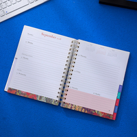 Planificateur en spirale A5 mignon avec autocollants-cahier de couverture holographique arc-en-ciel pour les cadeaux scolaires planificateur personnalisable de bureau