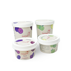 Cuchara redonda reciclable con logotipo personalizado OEM, 3oz, 100g, tazas de <span class=keywords><strong>yogur</strong></span> <span class=keywords><strong>griego</strong></span> y helado con pruebas de manipulación, tapas de pared simple, tazas de PP - Product Image 1