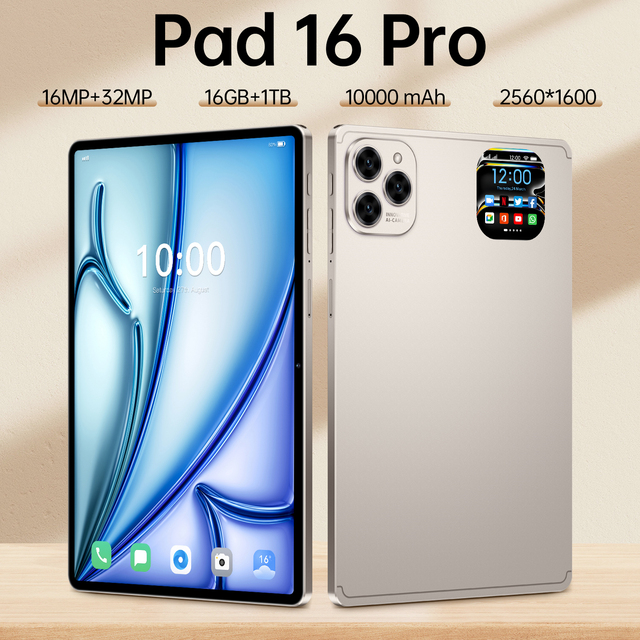 New Arrival Pad 16 Pro 10.1"91%Ratio Tablet for Education 5G+GPS Android Tablet Pc 16GB+1TB Prime Tablet for Kids