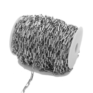 Cadena de Acero Inoxidable con Baño de Oro PVD, Eslabones Rectangulares Tipo Clip de 5*14mm, Venta por Metro, para Fabricación de Joyería DIY, Pulseras y Collares - Product Image 4
