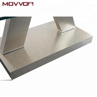 Usine Vente Directe En Acier Inoxydable Miroir Rectangulaire En Verre Trempé Top Centre Pivotant Table Basse Extensible Meubles De Maison