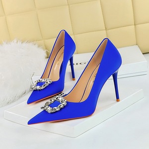 Zapatos de Mujer a la Moda, Tacones Ultra Altos, Tacones Finos, Hebillas de Metal con Pedrería, Zapatos de Una Sola Pieza, Tacones Altos para Mujer - Product Image 4