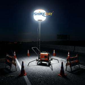 ไฟบอลลูน LED เคลื่อนที่ 1000W พร้อมรถเข็นล้อเลื่อน ไฟส่องสว่าง 360 องศา ปราศจากแสงสะท้อน สำหรับไซต์ก่อสร้าง ฉุกเฉิน ภายนอกอาคาร และใช้งานชั่วคราว - Product Image 6
