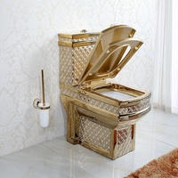 Toilette design de luxe, livraison gratuite, toilettes, couleur or, avec revêtement en céramique, salle de bains