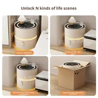 Nouvelle Table de Chevet Intelligente Style Crème Luxe Léger 2026, 2 Tiroirs, Plateau en Dalle de Roche, Chargement Sans Fil, Lumière à Induction pour Chambre à Coucher