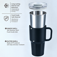 GY 2033 500PCS Vaso Térmico de Acero Inoxidable de 40oz con Logotipo Personalizado, Asa y Tapa Abatible con Pajita para Pequeñas Marcas