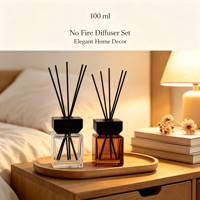 Bouteilles vides en verre pour diffuseur à bâtonnets, avec bouchon à vis en bois, design carré, pour décoration intérieure, conteneurs pour huiles essentielles