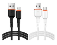 Kabel Data Multi-Konektor Tipe-C Micro USB untuk Ponsel, Pengisian Cepat 2A, Bahan PVC Dua Warna, Konduktor Tembaga Murni, Nylon