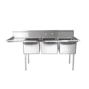 Wastafel Dapur Tunggal 36 Inci Bahan Stainless Steel 304 Tipe Undermount dengan Meja Kerja dan Kabinet Penyimpanan untuk Meja Dapur Besar - Product Image 5