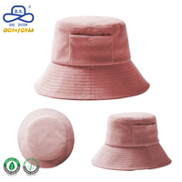 Chapeau Bob Décontracté en Daim Souple Rose Uni avec Poche Latérale, Personnalisable (OEM/ODM) pour Femme – Idéal Voyage, Plage et Usage Quotidien