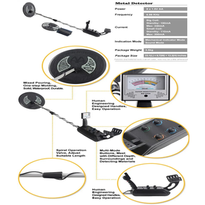 MD5008 산업용 금속 탐지기 골드 너겟 보물 동전 찾기 지하 지상 탐지기 20-35cm 깊이 금 금속 탐지기 - Product Image 5