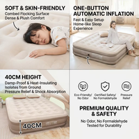 Matelas pneumatique automatique d'extérieur avec couverture double floquée épaissie, alimentation USB, design moderne, portable pour le camping et la maison