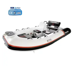 Desain baru Sport aluminium RIB 380 dalam V Hypalon RIB karet kaku perahu rib perahu dengan mesin