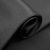 Howmay kain sutra Satin berat 30m/M 43 "114cm hitam 100% sutra tipis polos untuk gaun malam gaun pernikahan gaun tirai