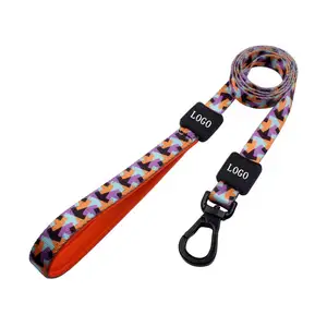 Nylon Adjustable Dog Collar Leash Lead Pet Cat Dog Collar Traction Leash Suitable for Small Large Dogs Bulldog Pugs Beagle
