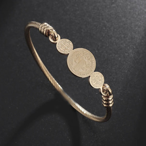 Pulsera de Acero Inoxidable con Cruz de <span class=keywords><strong>San</strong></span> <span class=keywords><strong>Benito</strong></span>, Joyería Cristiana para Hombre y Mujer, Pulsera de <span class=keywords><strong>San</strong></span> <span class=keywords><strong>Benito</strong></span>, Regalo Conmemorativo - Product Image 5
