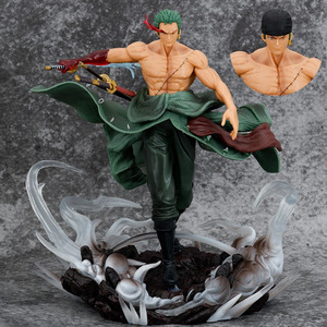 <span class=keywords><strong>Figurine</strong></span> d'anime <span class=keywords><strong>Roronoa</strong></span> Zoro de haute qualité de 30 cm, version à tête interchangeable, <span class=keywords><strong>figurine</strong></span> en PVC, modèle de statue GK, collection - Product Image 2