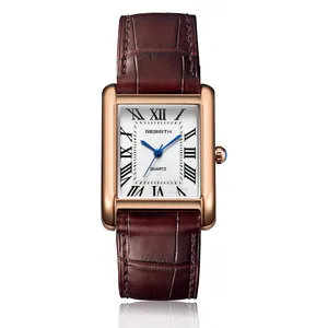 WJ-11058 REBIRTH jam tangan kuarsa pria kulit kotak bisnis mewah sederhana tren baru jam tangan Populer