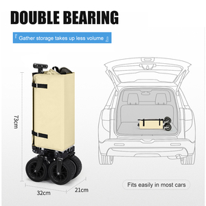 Carro <span class=keywords><strong>da</strong></span> campeggio facile <span class=keywords><strong>da</strong></span> portare con ruote a ruota larga a mano con ruote girevoli a 360 gradi - Product Image 4