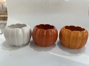 Maceta de cerámica para flores de calabaza de Halloween, Mini macetas <span class=keywords><strong>suculentas</strong></span> de Cactus de calabaza, macetas decorativas <span class=keywords><strong>suculentas</strong></span> - Product Image 2