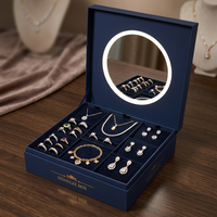 Boîte d'emballage en carton pour bijoux cosmétiques, OEM, dorure à chaud, vente en gros, boîte cadeau en papier de luxe personnalisée avec miroir