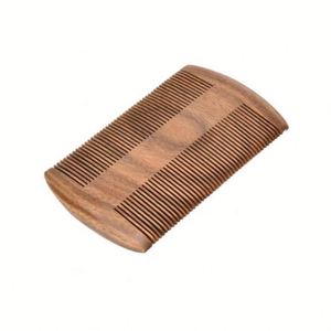 Peine de madera antiestático de dientes finos y anchos para hombre, de madera natural, para el cuidado de la barba y el cabello - Product Image 4