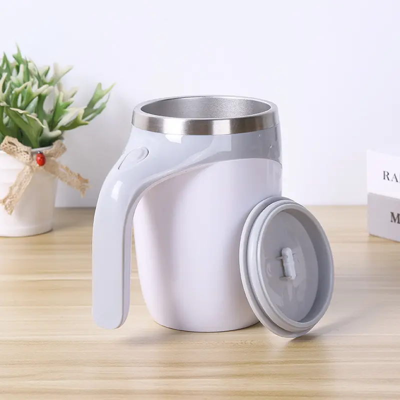 자동 믹싱 컵 USB 충전 스테인레스 스틸 전기 커피 컵 마그네틱 우유 컵