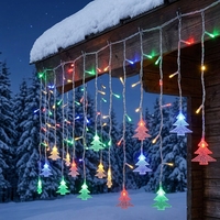 Neue LED-Weihnachtsfensterbeleuchtung mit Kleiner Weihnachtsbaumdekoration für Außenbereich 110V 220V Eiszapfen-Lichterkette