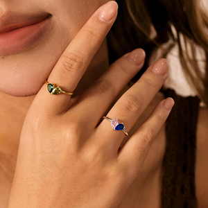 Anello Personalizzato con Pietra Portafortuna, Placcato in Oro 18K, Acciaio Inossidabile Ipoallergenico e Impermeabile, Regalo di Gioielleria per Donne - Product Image 5