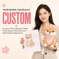 Mascotte en peluche Shiba Fleur de cerisier, jouet en peluche personnalisé, animal en peluche, jouet doux, mascotte, vente en gros, logo personnalisé, cadeau promotionnel