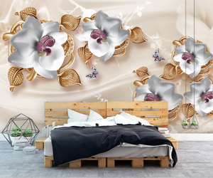 ZHIHAI Monili Del Fiore di Lusso Cigno Bianco Soft Pack carte da parati TV Sfondo Della Parete 3d - Product Image 3