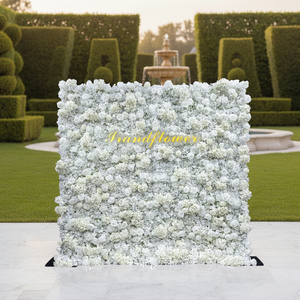 جدار زهور اصطناعية فاخرة ثلاثية الأبعاد من الحرير الأبيض بتصميم الورد، مقاس 8 × 8 أقدام لتزيين حفلات الزفاف والمناسبات بأسلوب رومانسي - Product Image 6