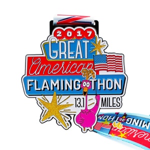 เหรียญรางวัลกีฬามาราธอนโลหะสั่งทำขายส่งจากโรงงาน - ดีไซน์เลียนแบบโบราณทันสมัย สีชมพูแบบสั่งทำส่วนตัว - Product Image 2