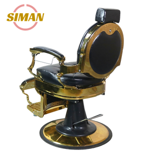 Fauteuil de Barbier Moderne de Luxe Noir avec Cadre Doré, Ergonomique en Cuir, Mobilier de Salon Mobile pour Salon de Coiffure et Usage Professionnel - Product Image 2