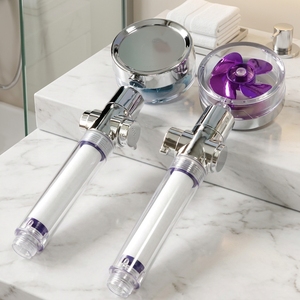 Pommeau de Douche <span class=keywords><strong>Turbo</strong></span> Moderne Chromé à Rotation Libre à 360 Degrés avec Filtre, Économiseur d'Eau Haute <span class=keywords><strong>Pression</strong></span> pour <span class=keywords><strong>Robinet</strong></span> de Salle de Bain - Product Image 1