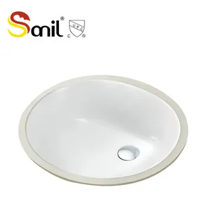 19x16 inç Oval Oval eğimli kase beyaz porselen seramik banyo küçük boy seramik el yıkama havzası gemi lavabo