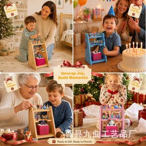 Wooden Children's Toy Storage Rack With <b>Speaker</b> Multi Functional Organizer For Kids Room <b>Standing</b> Type Rectangle Shape - Product Image 3